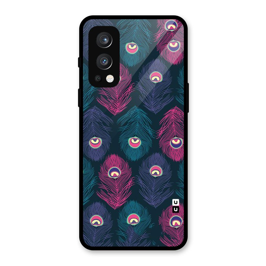 Feathers Patterns Glass Back Case for OnePlus Nord 2 5G