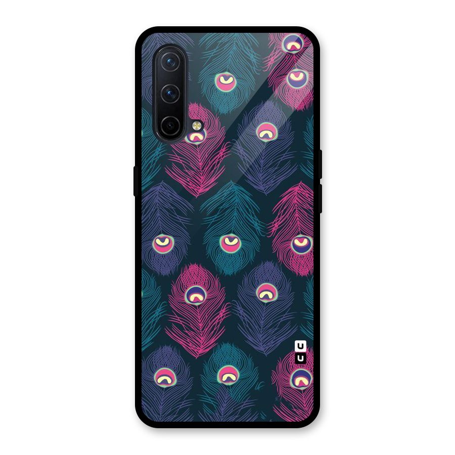 Feathers Patterns Glass Back Case for OnePlus Nord CE 5G