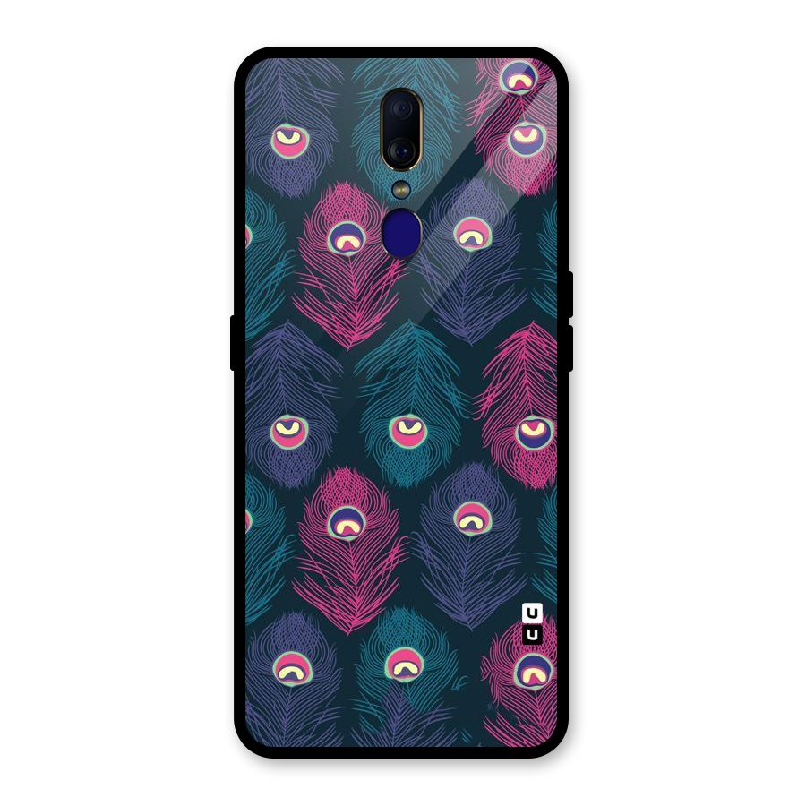Feathers Patterns Glass Back Case for Oppo F11