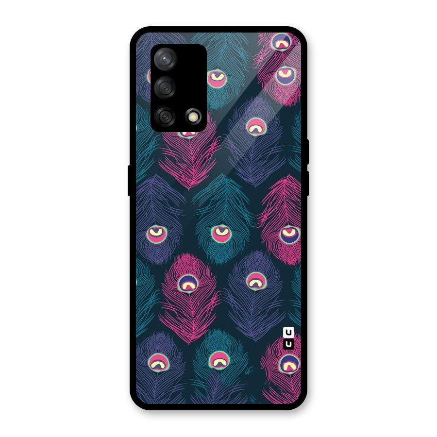 Feathers Patterns Glass Back Case for Oppo F19