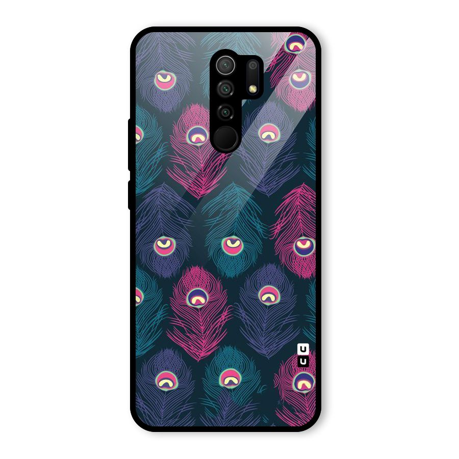 Feathers Patterns Glass Back Case for Poco M2