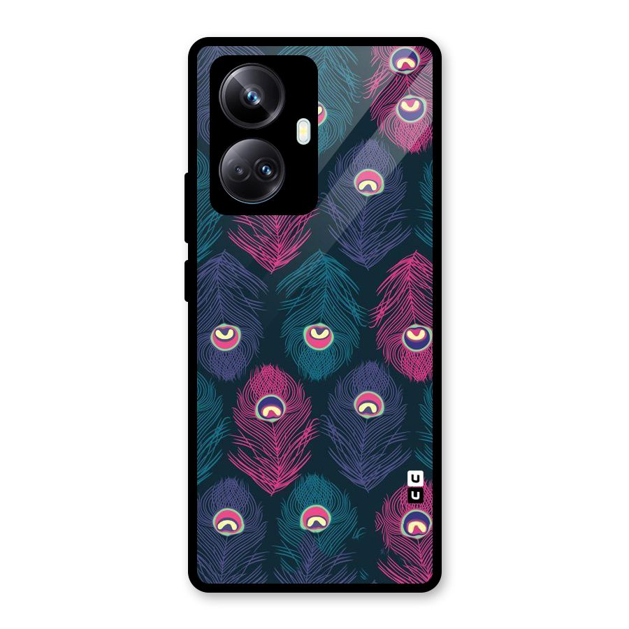 Feathers Patterns Glass Back Case for Realme 10 Pro Plus