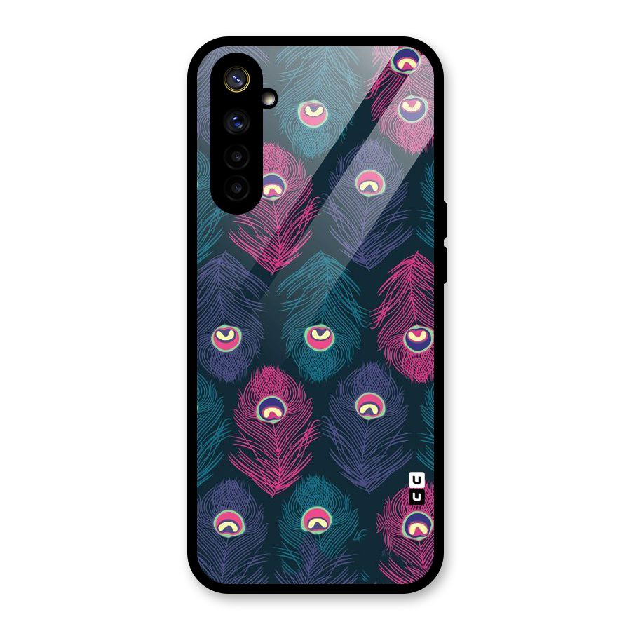 Feathers Patterns Glass Back Case for Realme 6