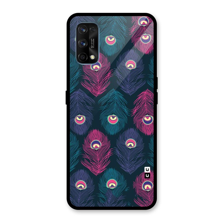 Feathers Patterns Glass Back Case for Realme 7 Pro