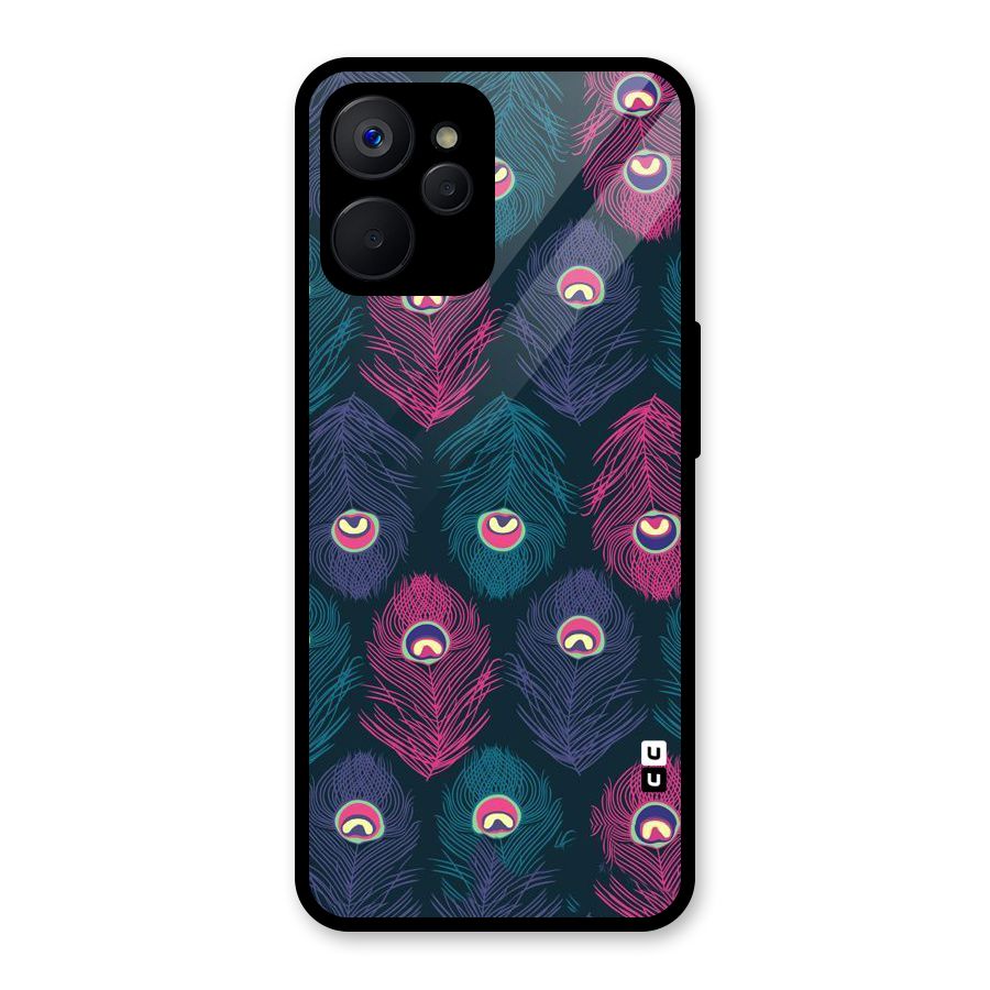 Feathers Patterns Glass Back Case for Realme 9i 5G