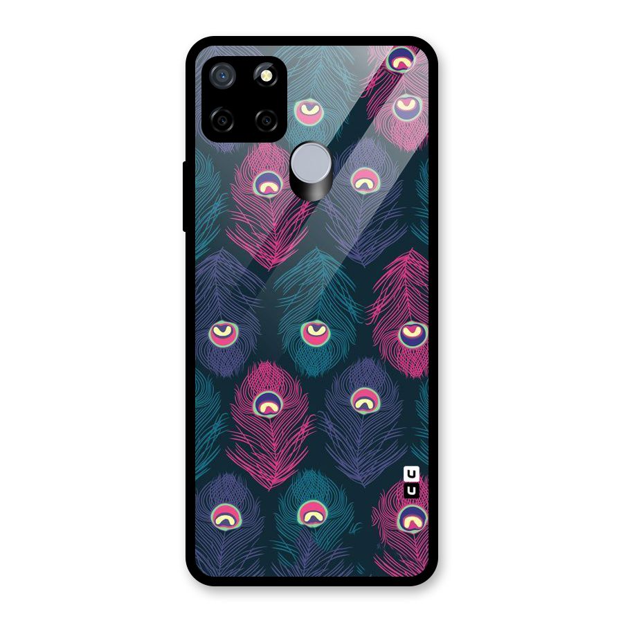 Feathers Patterns Glass Back Case for Realme C12