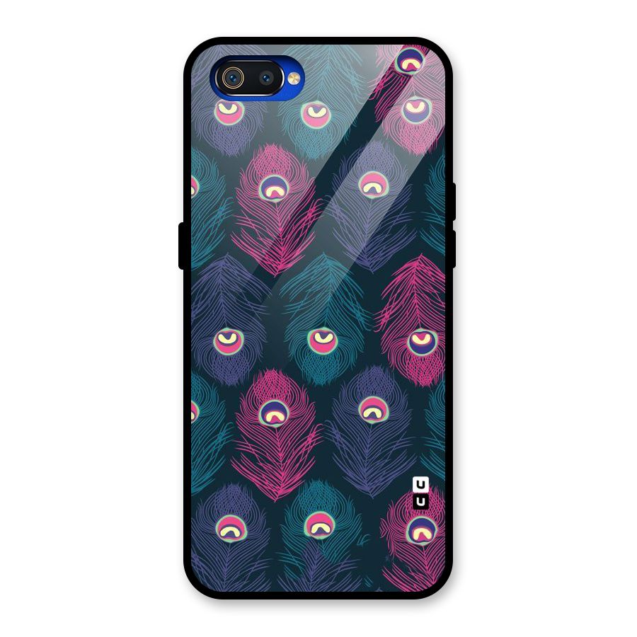 Feathers Patterns Glass Back Case for Realme C2