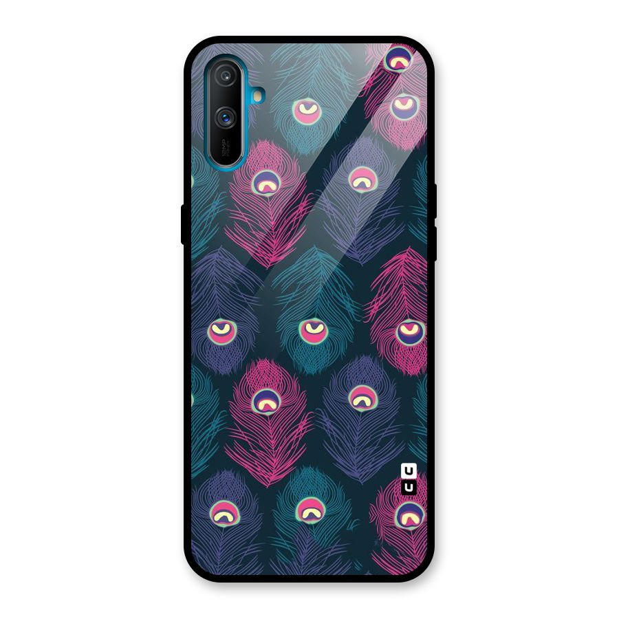 Feathers Patterns Glass Back Case for Realme C3
