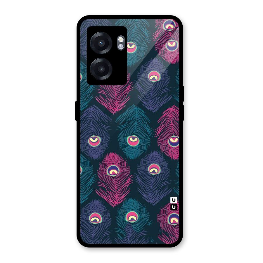 Feathers Patterns Glass Back Case for Realme Narzo 50 5G