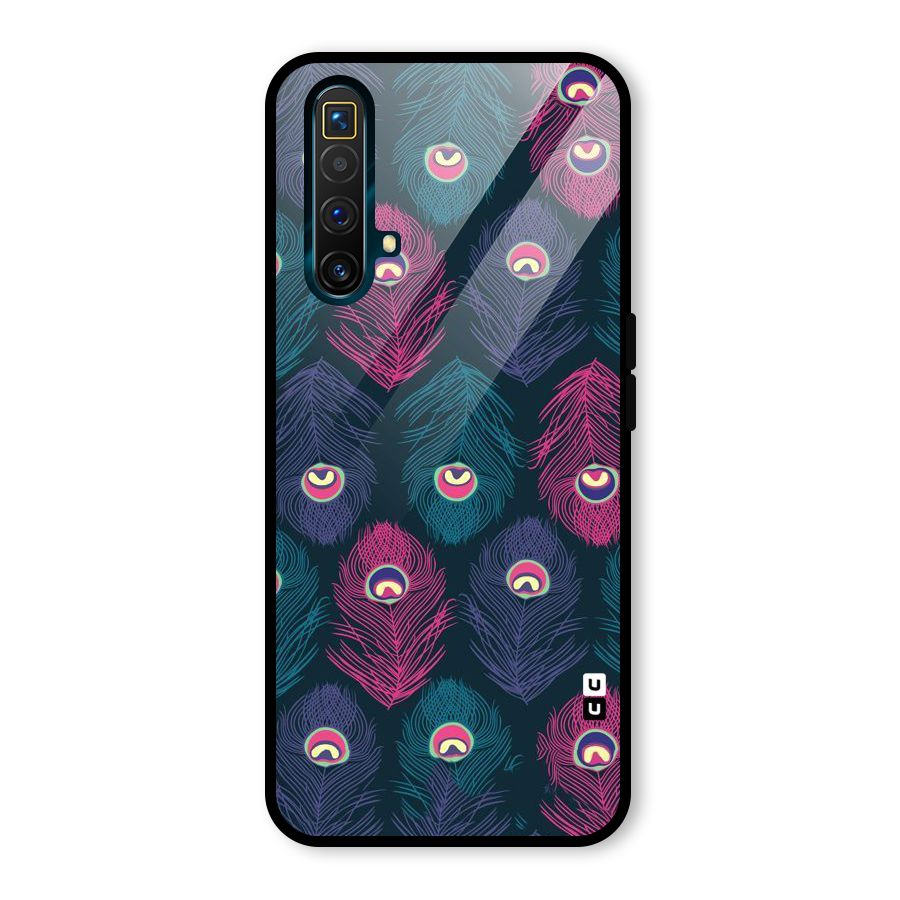 Feathers Patterns Glass Back Case for Realme X3 SuperZoom