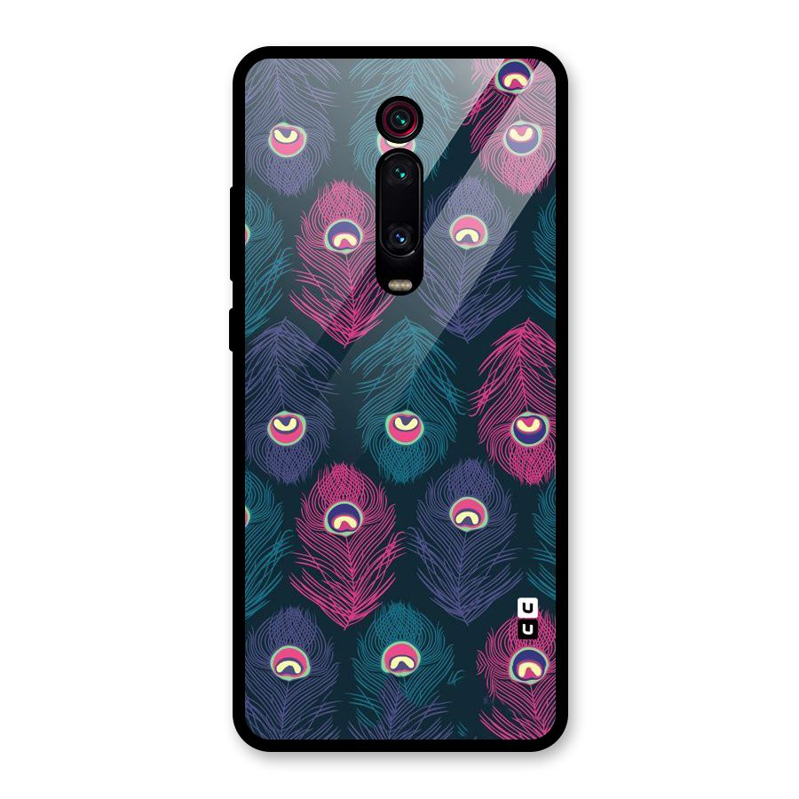 Feathers Patterns Glass Back Case for Redmi K20