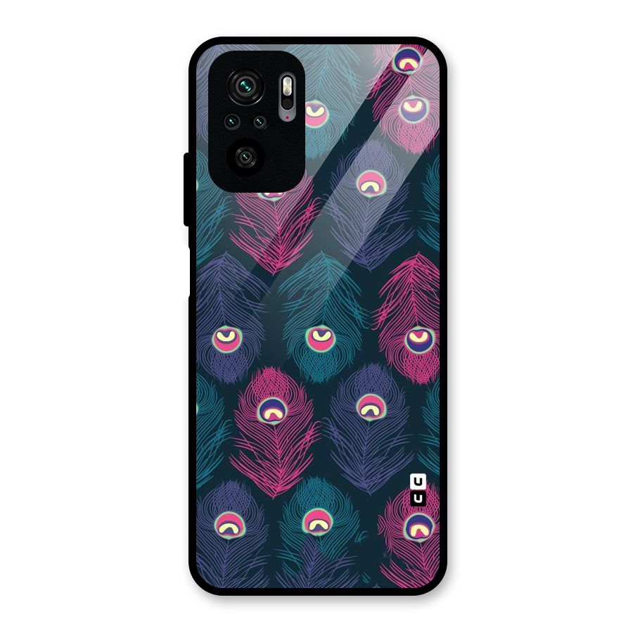 Feathers Patterns Glass Back Case for Redmi Note 10S