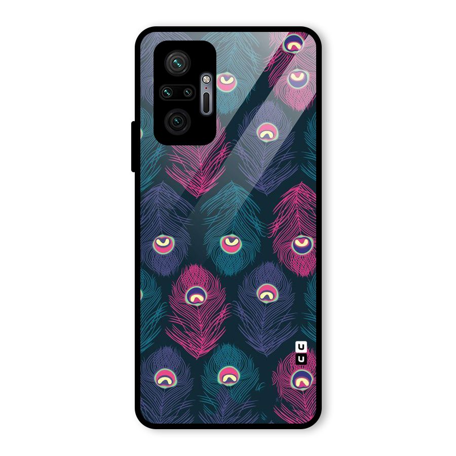 Feathers Patterns Glass Back Case for Redmi Note 10 Pro