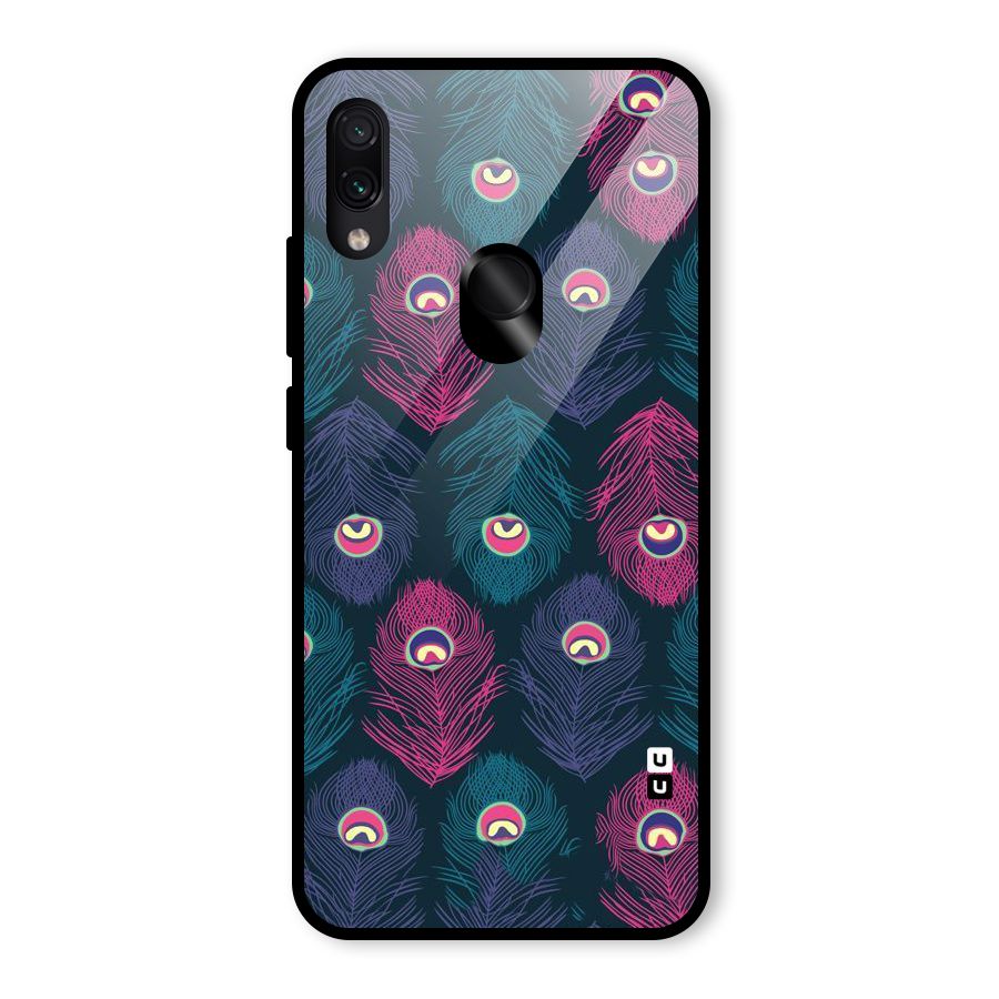 Feathers Patterns Glass Back Case for Redmi Note 7 Pro