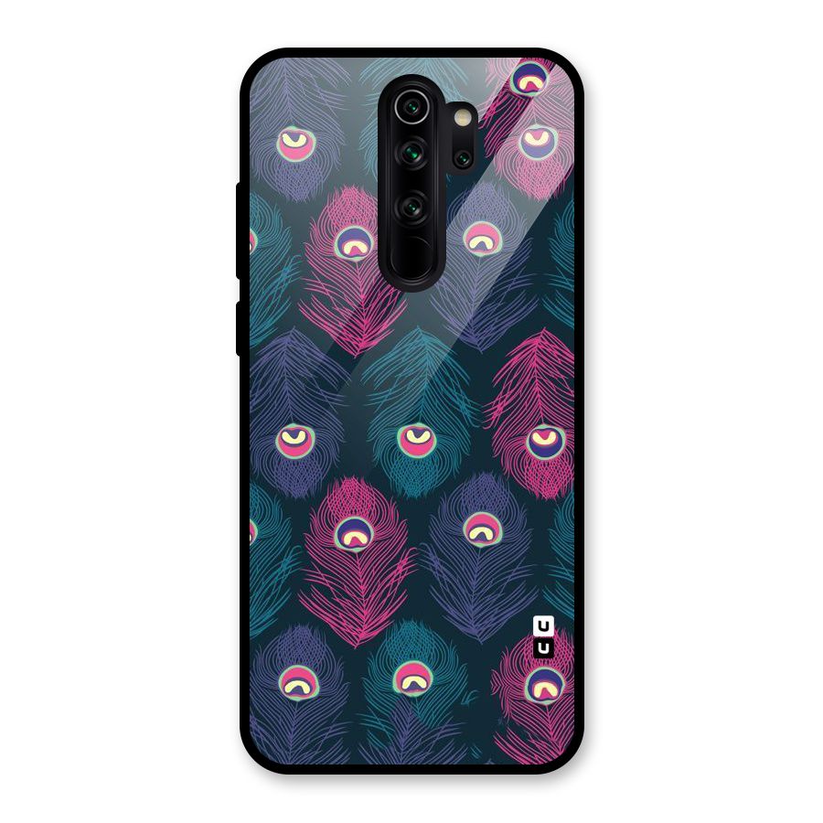 Feathers Patterns Glass Back Case for Redmi Note 8 Pro