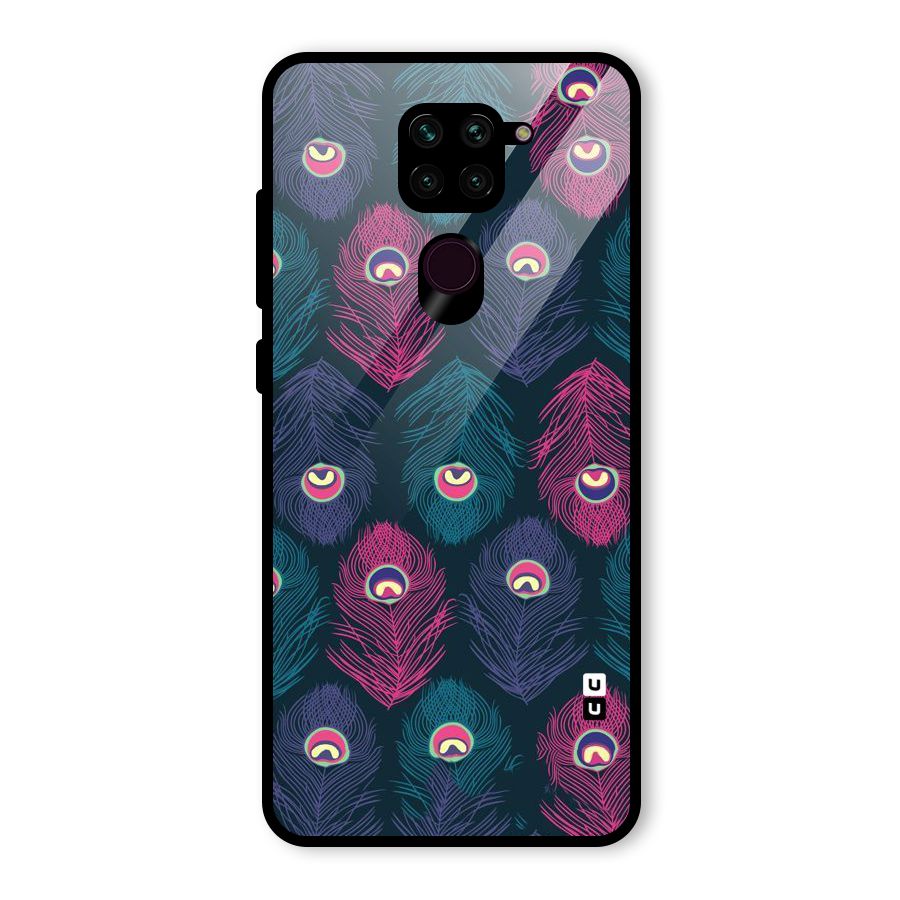Feathers Patterns Glass Back Case for Redmi Note 9