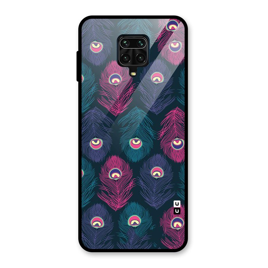 Feathers Patterns Glass Back Case for Redmi Note 9 Pro Max