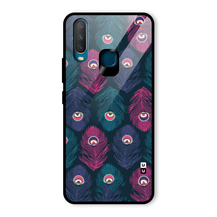 Feathers Patterns Glass Back Case for Vivo U10
