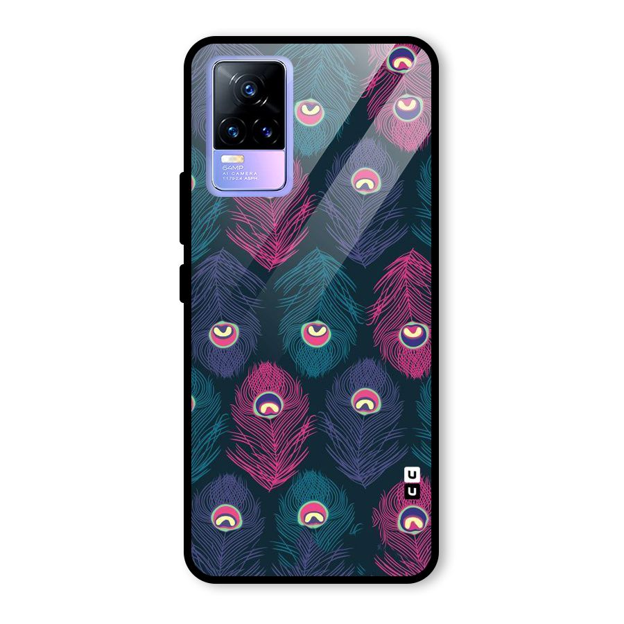 Feathers Patterns Glass Back Case for Vivo Y73