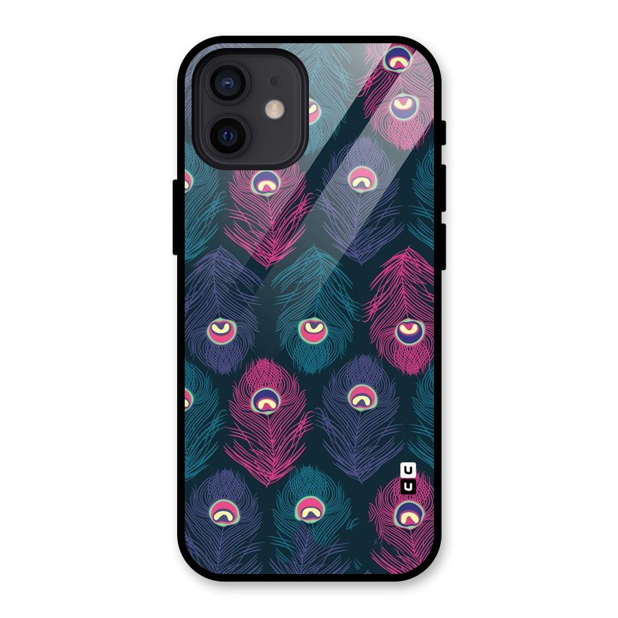 Feathers Patterns Glass Back Case for iPhone 12