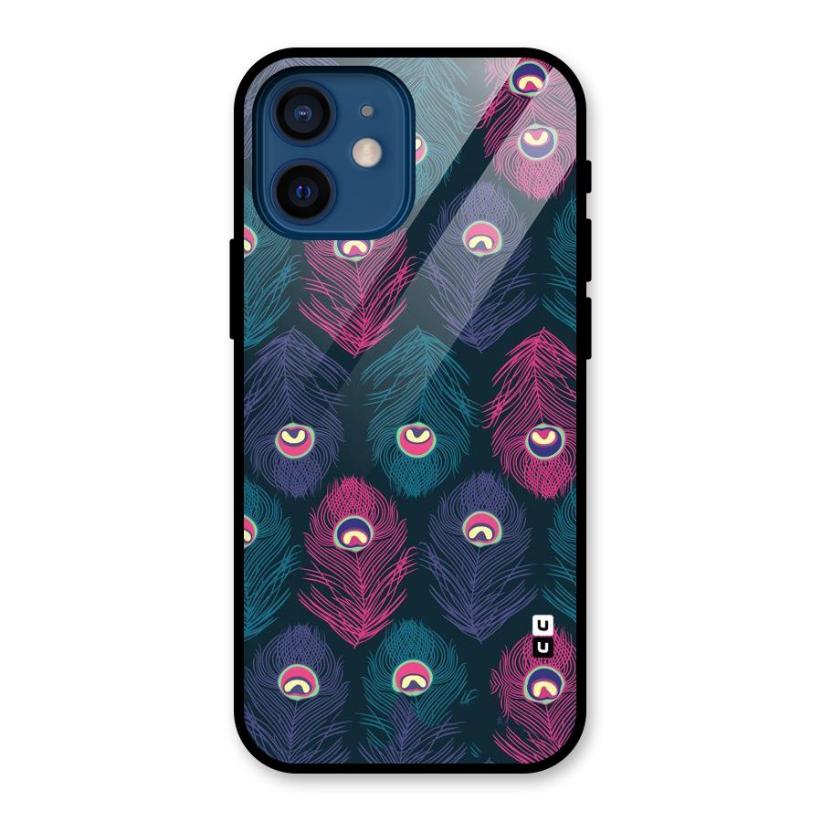 Feathers Patterns Glass Back Case for iPhone 12 Mini