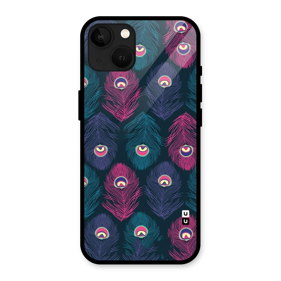 Feathers Patterns Glass Back Case for iPhone 13