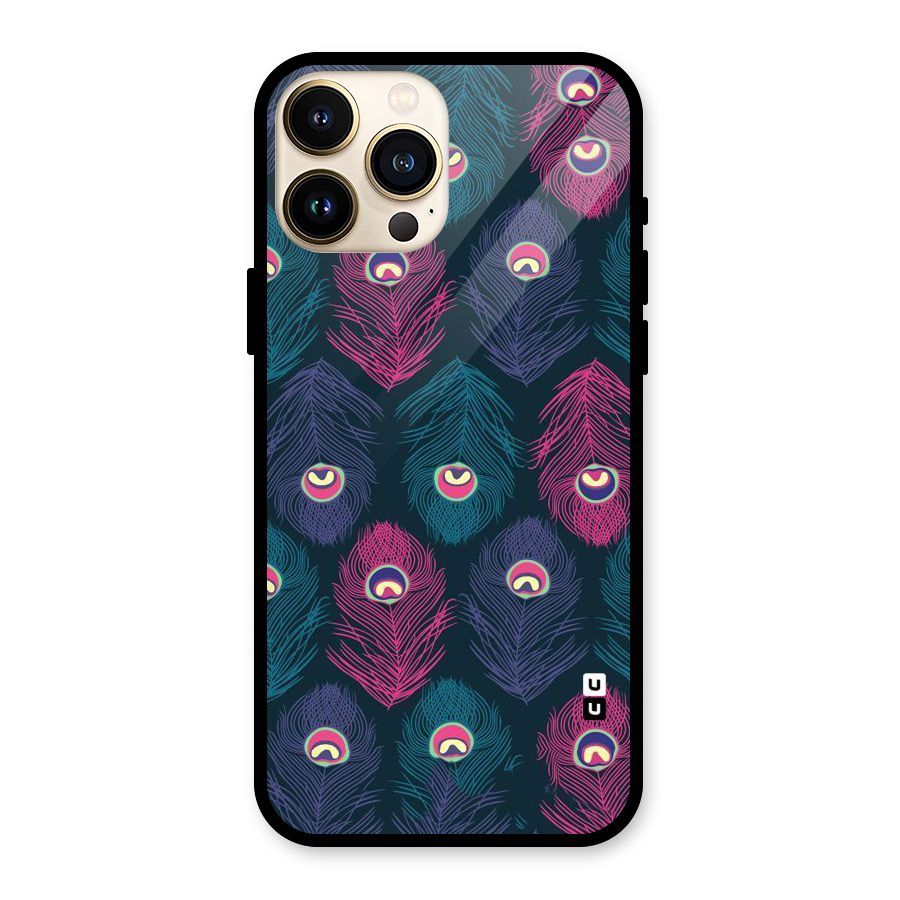 Feathers Patterns Glass Back Case for iPhone 13 Pro Max