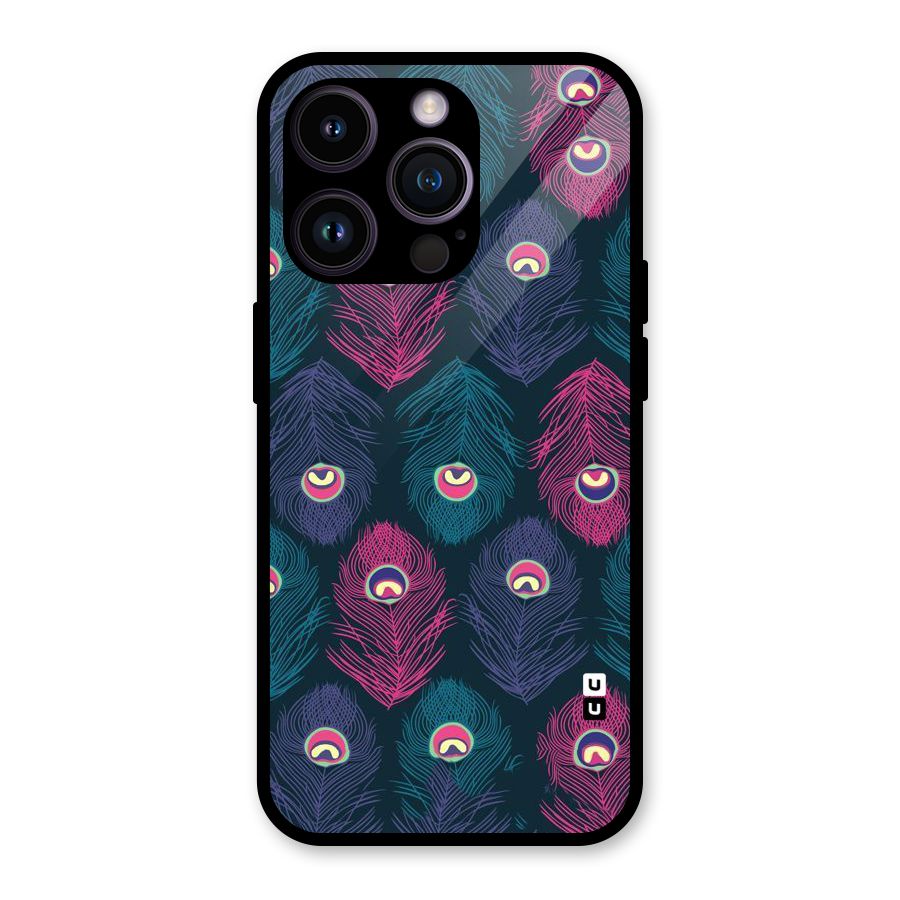 Feathers Patterns Glass Back Case for iPhone 14 Pro
