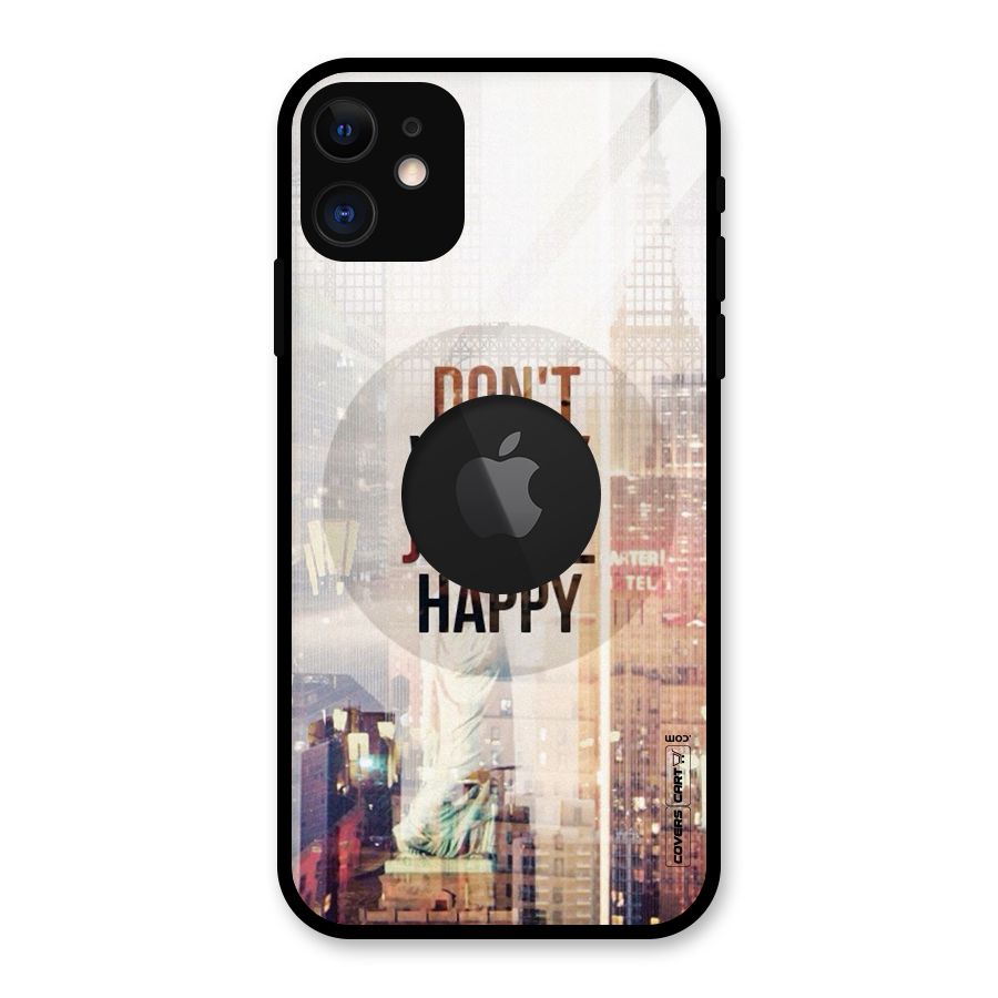Feel Lively Glass Back Case for iPhone 11 Logo Cut