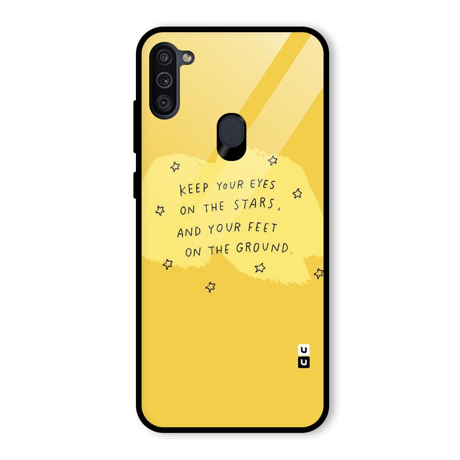 Feet On Ground Glass Back Case for Galaxy M11