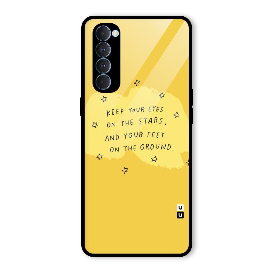 Feet On Ground Glass Back Case for Oppo Reno4 Pro