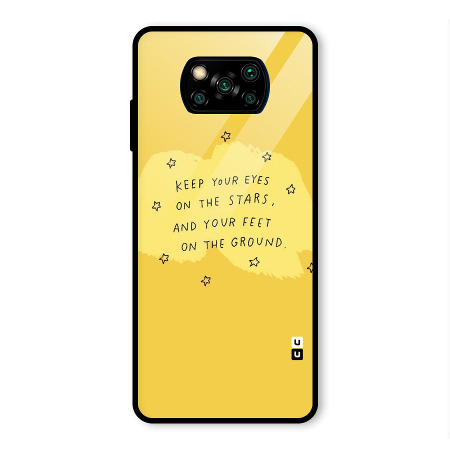 Feet On Ground Glass Back Case for Poco X3 Pro