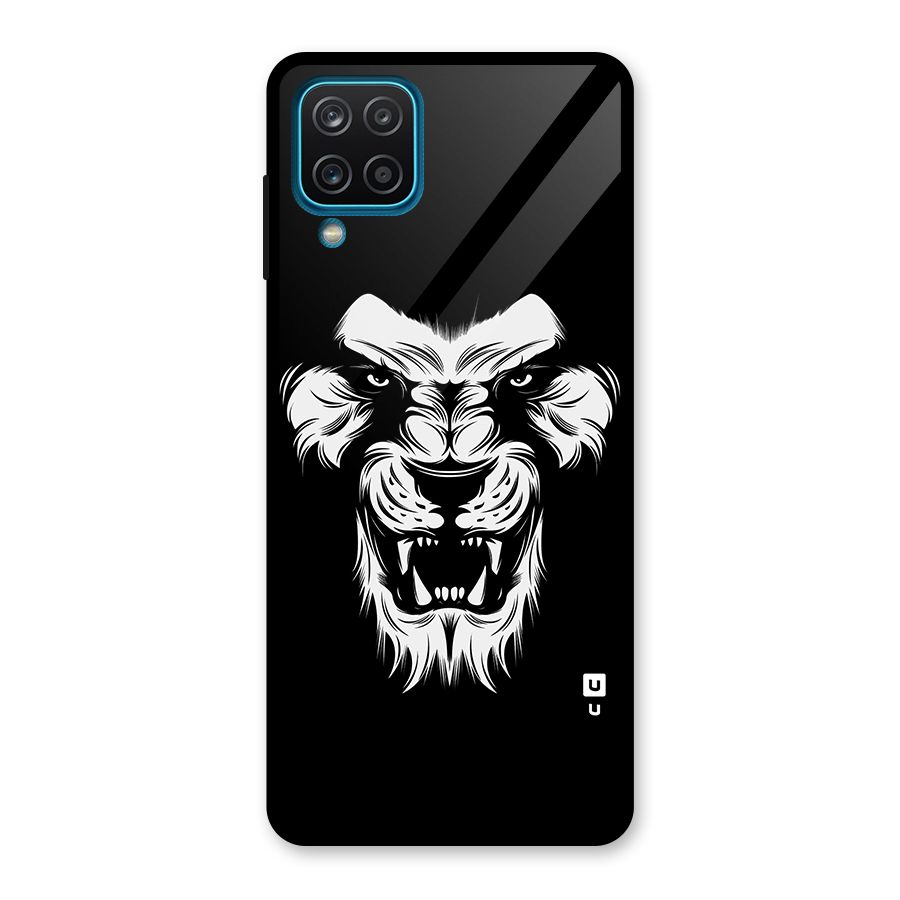 Fierce Lion Digital Art Glass Back Case for Galaxy A12