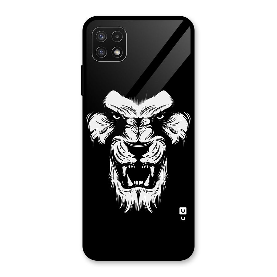 Fierce Lion Digital Art Glass Back Case for Galaxy A22 5G