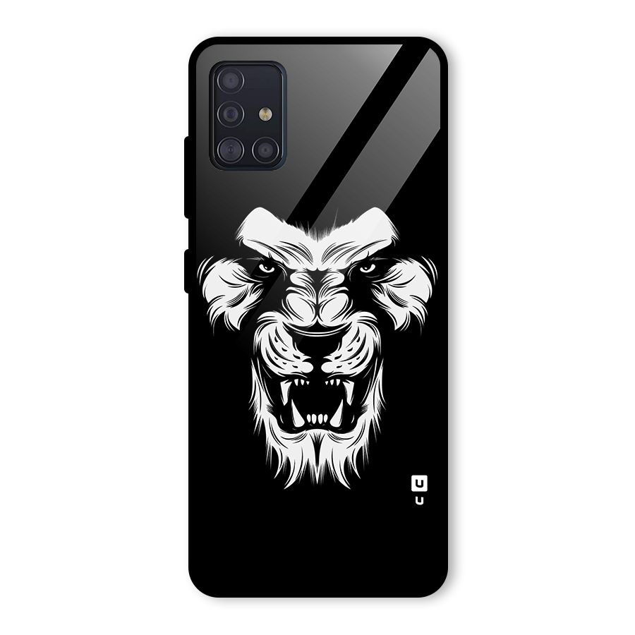 Fierce Lion Digital Art Glass Back Case for Galaxy A51
