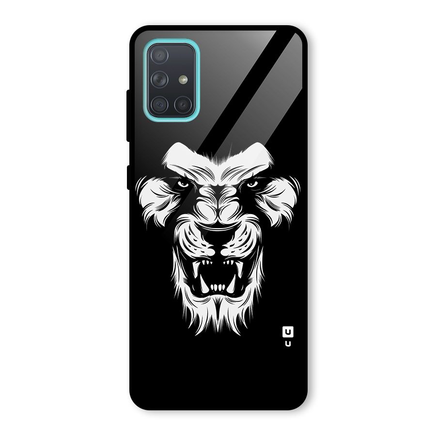 Fierce Lion Digital Art Glass Back Case for Galaxy A71
