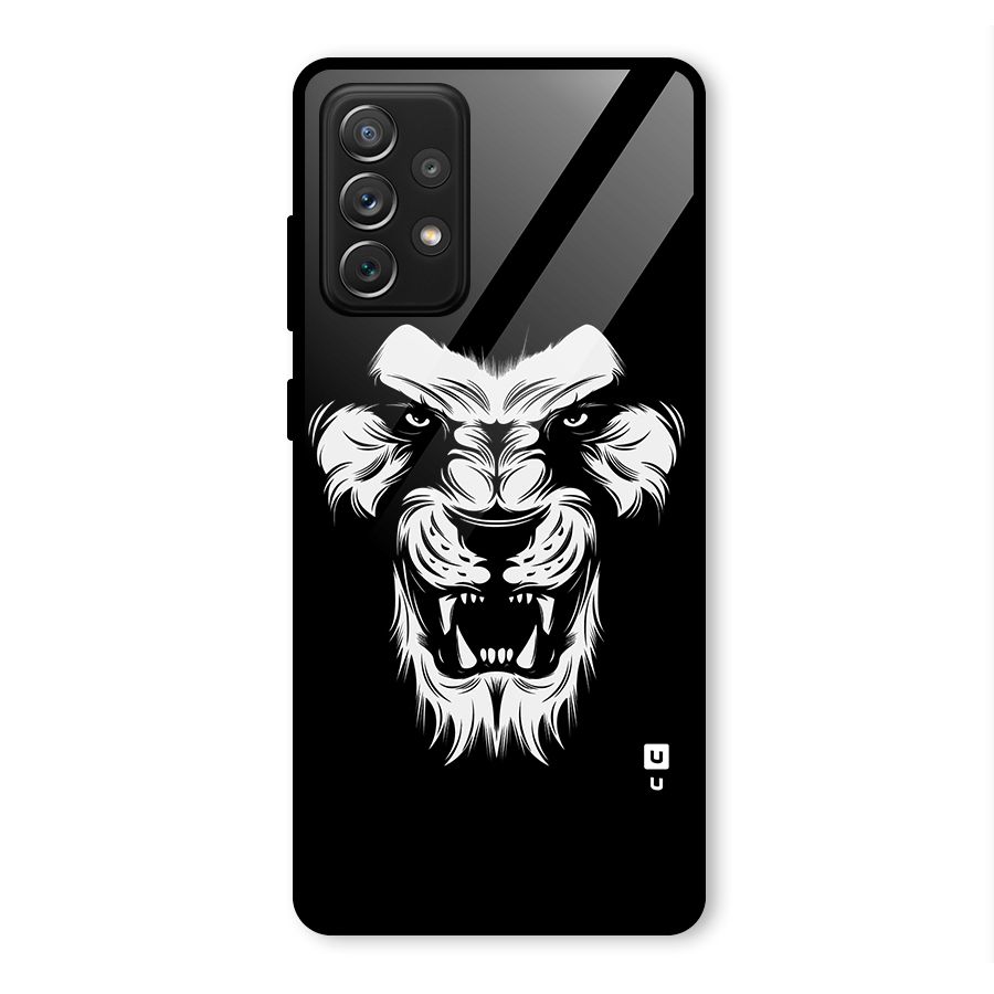 Fierce Lion Digital Art Glass Back Case for Galaxy A72
