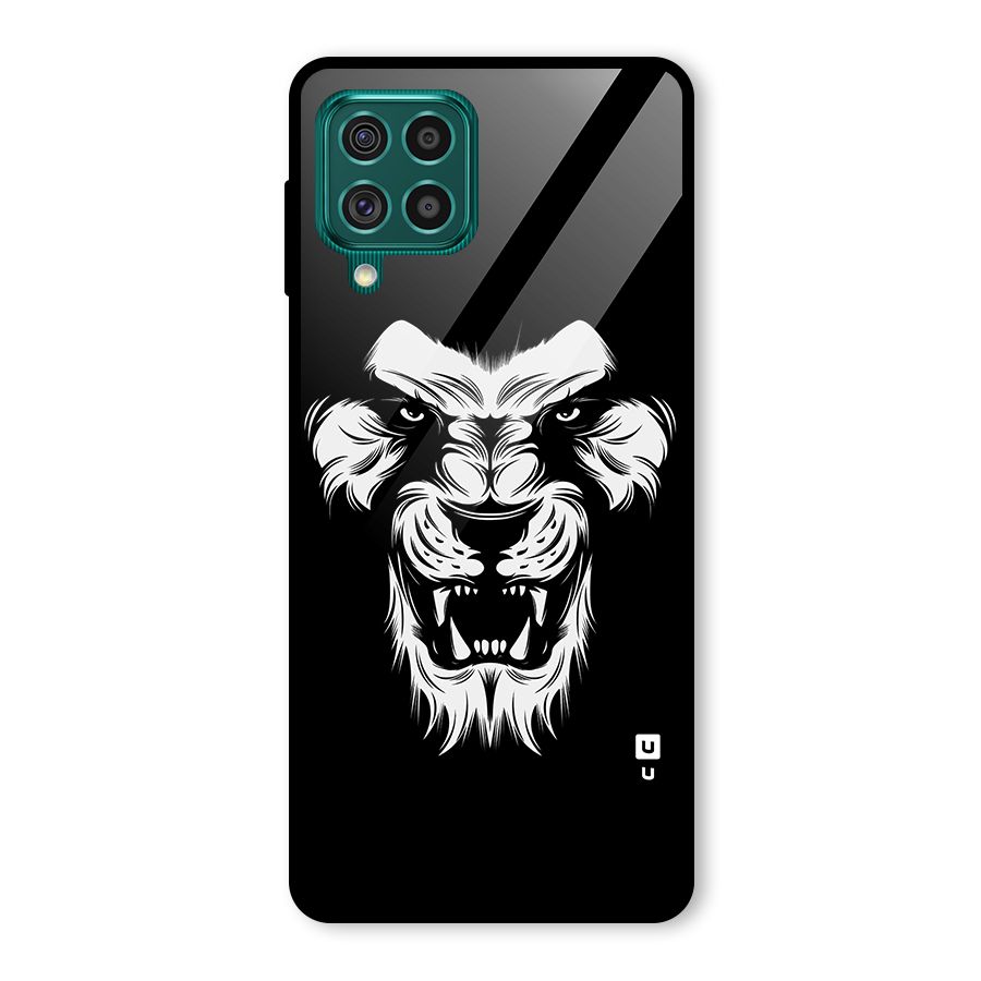 Fierce Lion Digital Art Glass Back Case for Galaxy F62