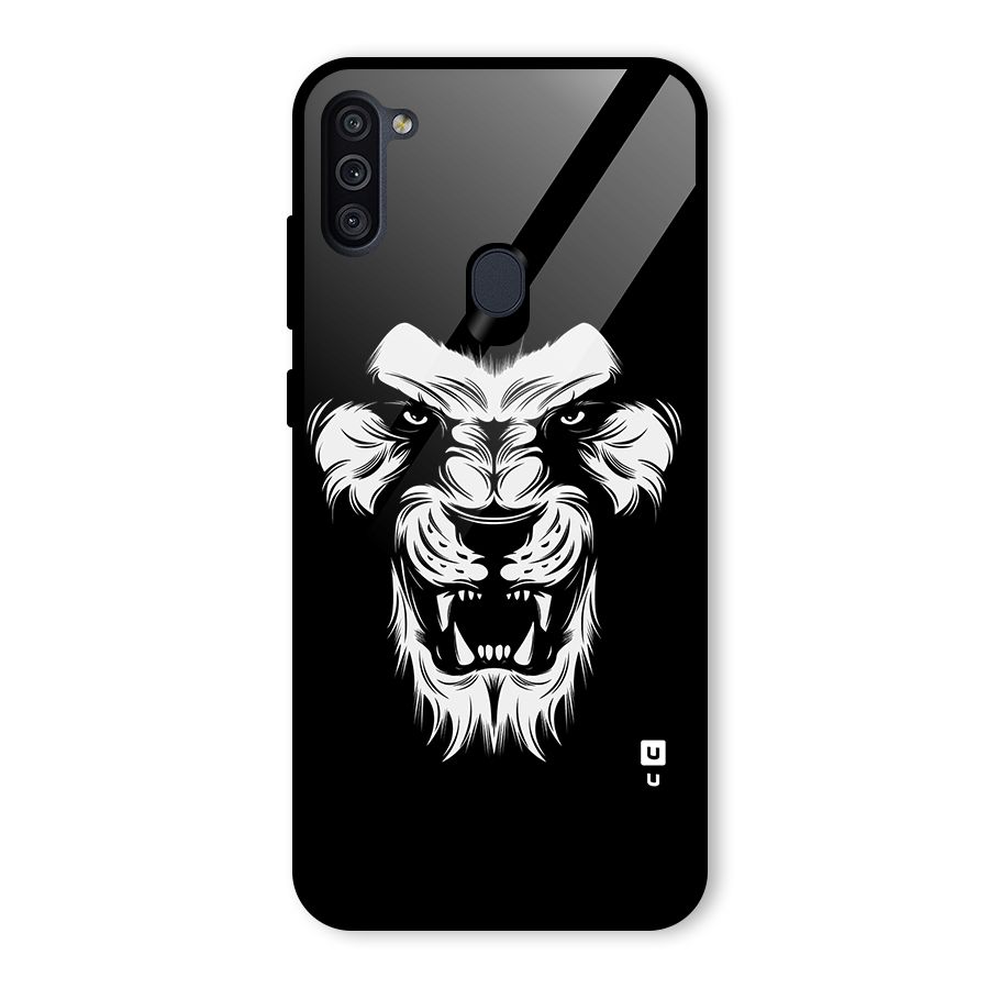 Fierce Lion Digital Art Glass Back Case for Galaxy M11