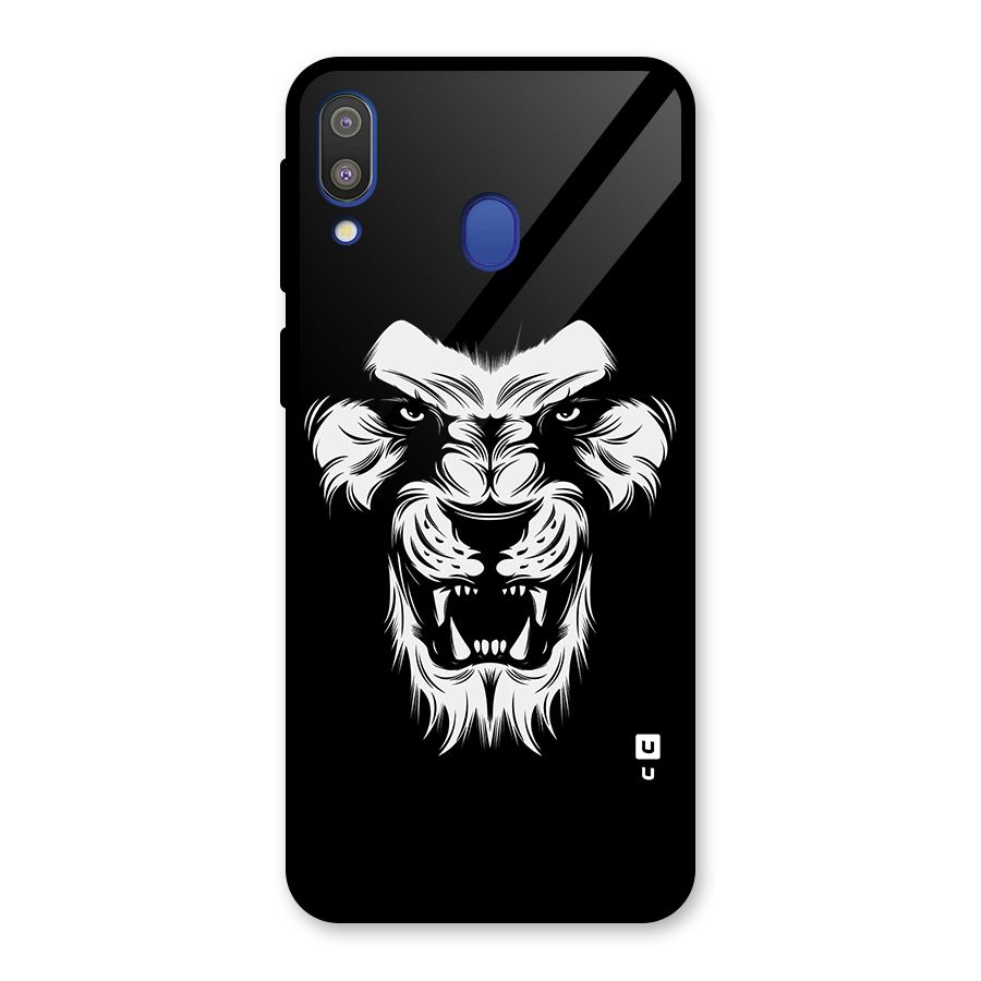 Fierce Lion Digital Art Glass Back Case for Galaxy M20