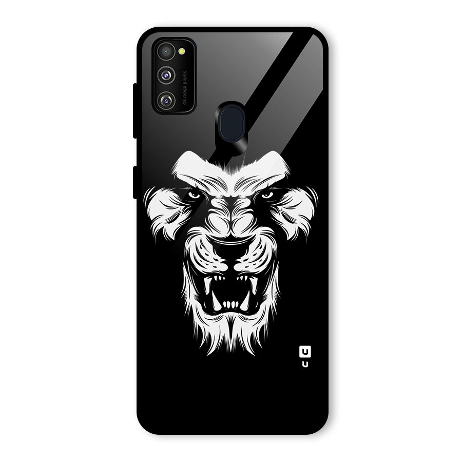 Fierce Lion Digital Art Glass Back Case for Galaxy M30s