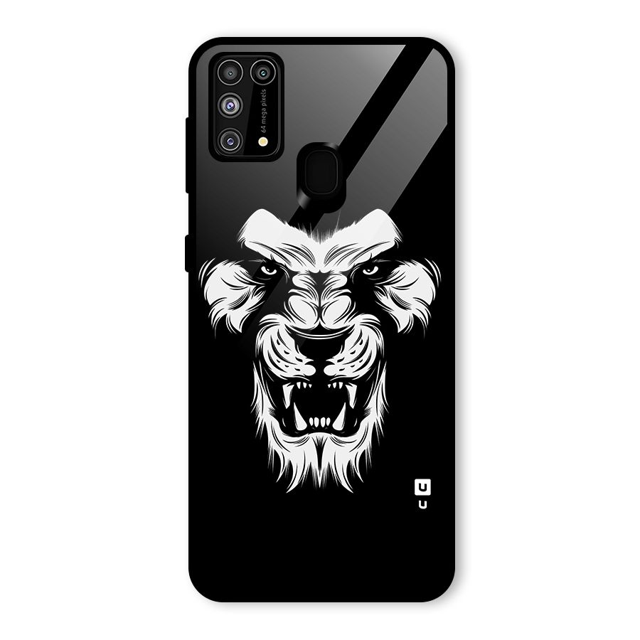 Fierce Lion Digital Art Glass Back Case for Galaxy M31