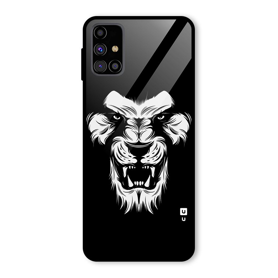 Fierce Lion Digital Art Glass Back Case for Galaxy M31s