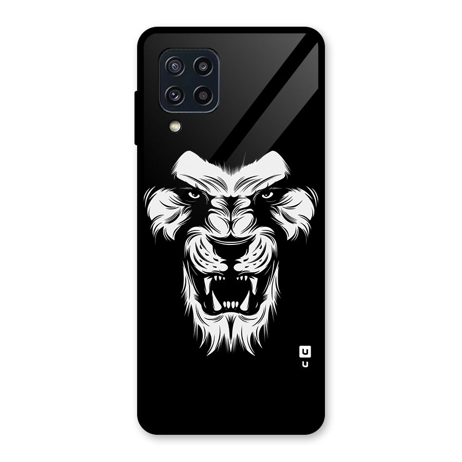 Fierce Lion Digital Art Glass Back Case for Galaxy M32