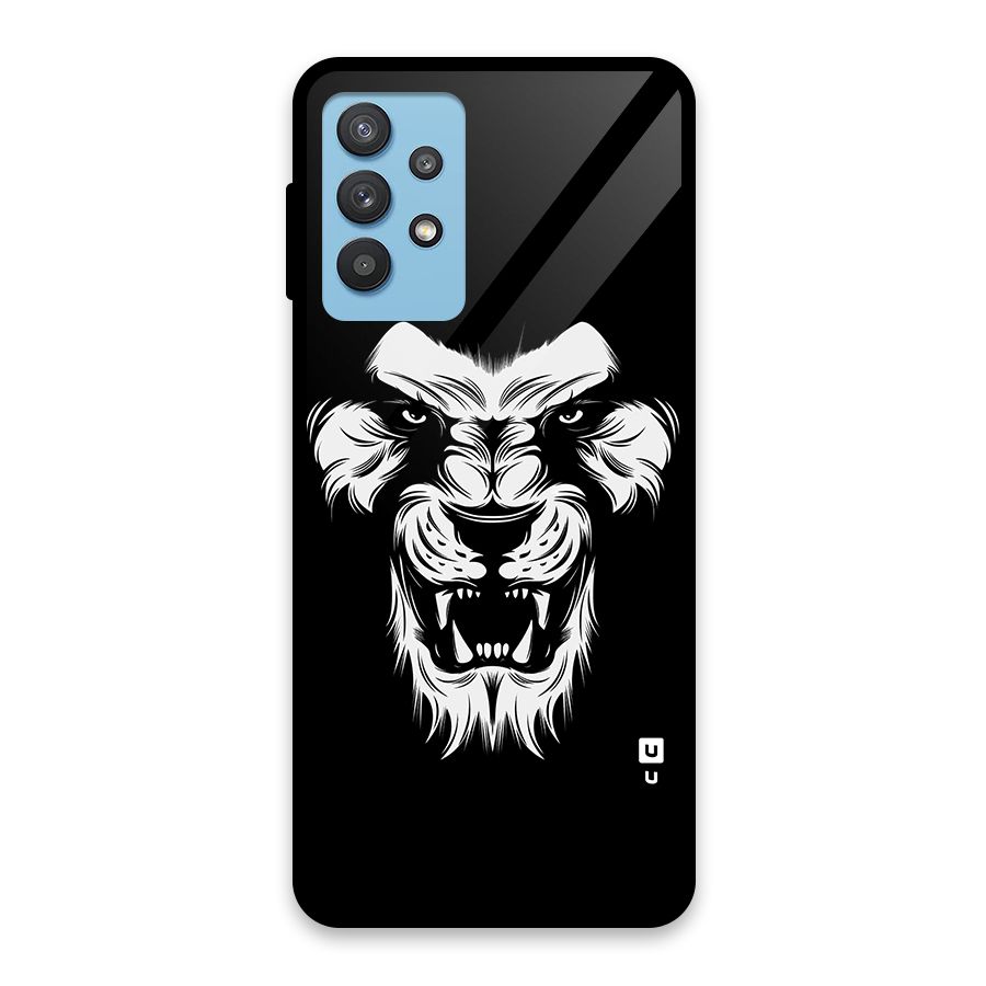 Fierce Lion Digital Art Glass Back Case for Galaxy M32 5G