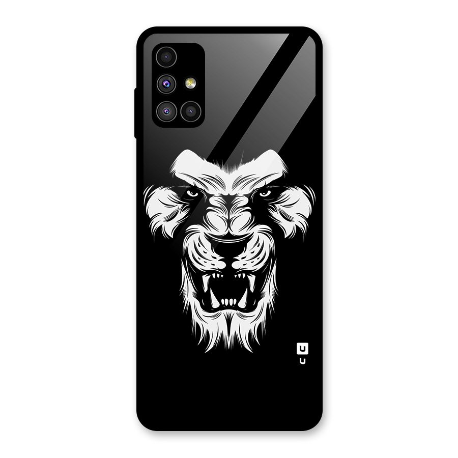Fierce Lion Digital Art Glass Back Case for Galaxy M51