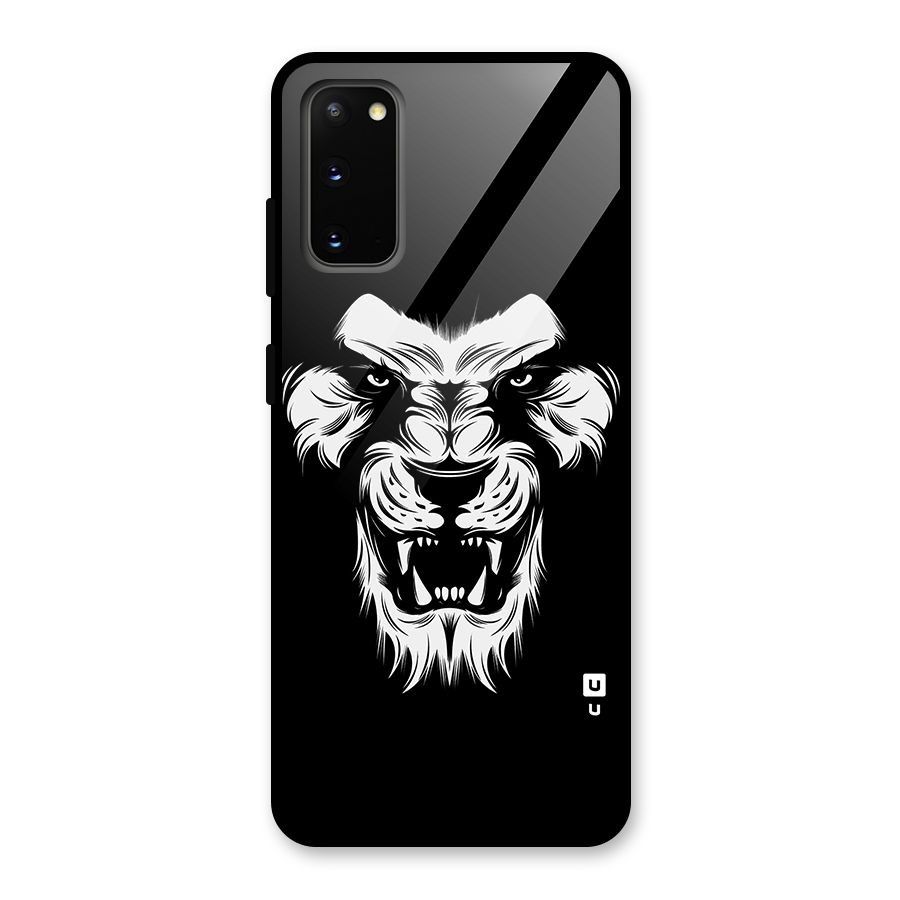 Fierce Lion Digital Art Glass Back Case for Galaxy S20