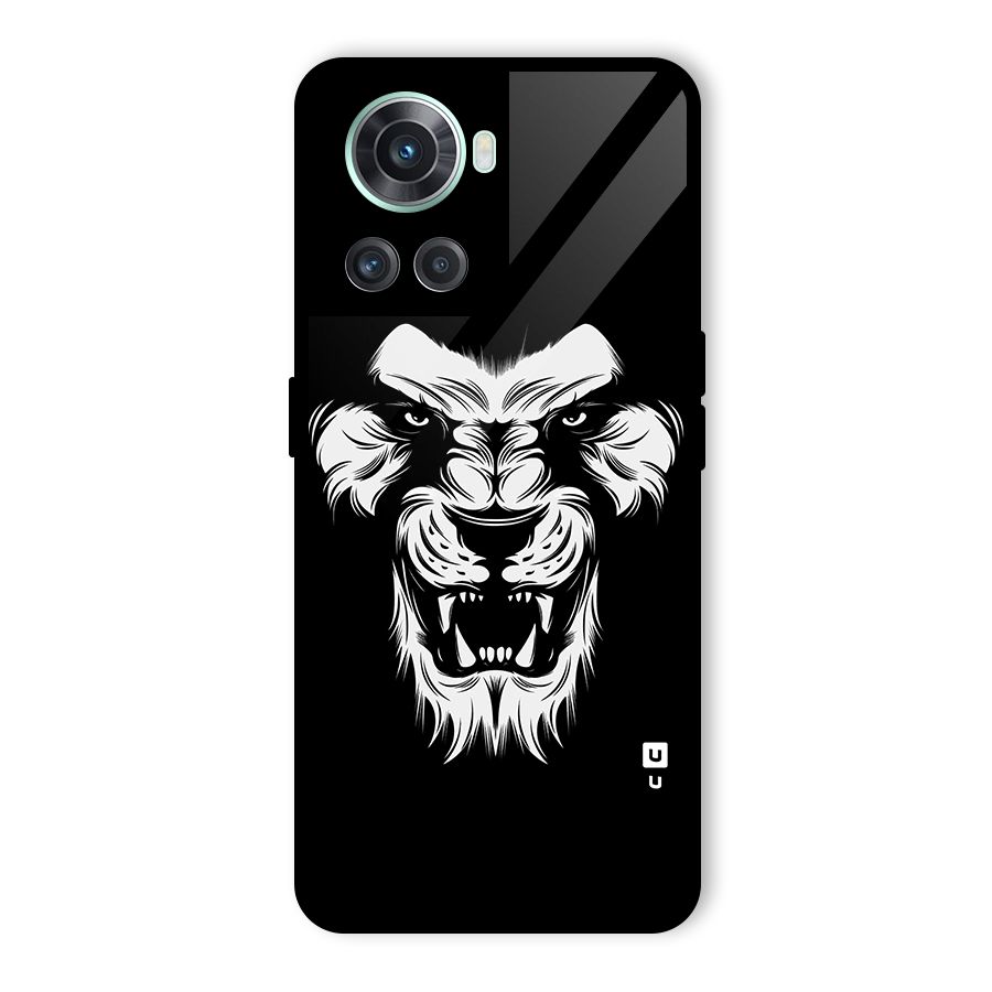 Fierce Lion Digital Art Glass Back Case for OnePlus 10R