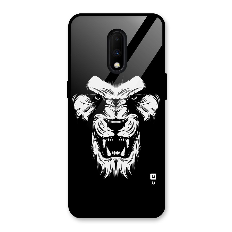 Fierce Lion Digital Art Glass Back Case for OnePlus 7