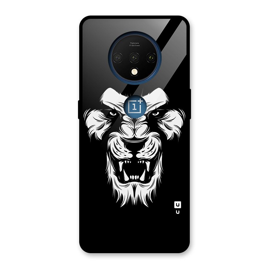 Fierce Lion Digital Art Glass Back Case for OnePlus 7T
